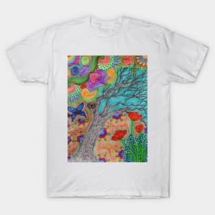 Abstract Marker Art with Tree, “The View Within” T-Shirt